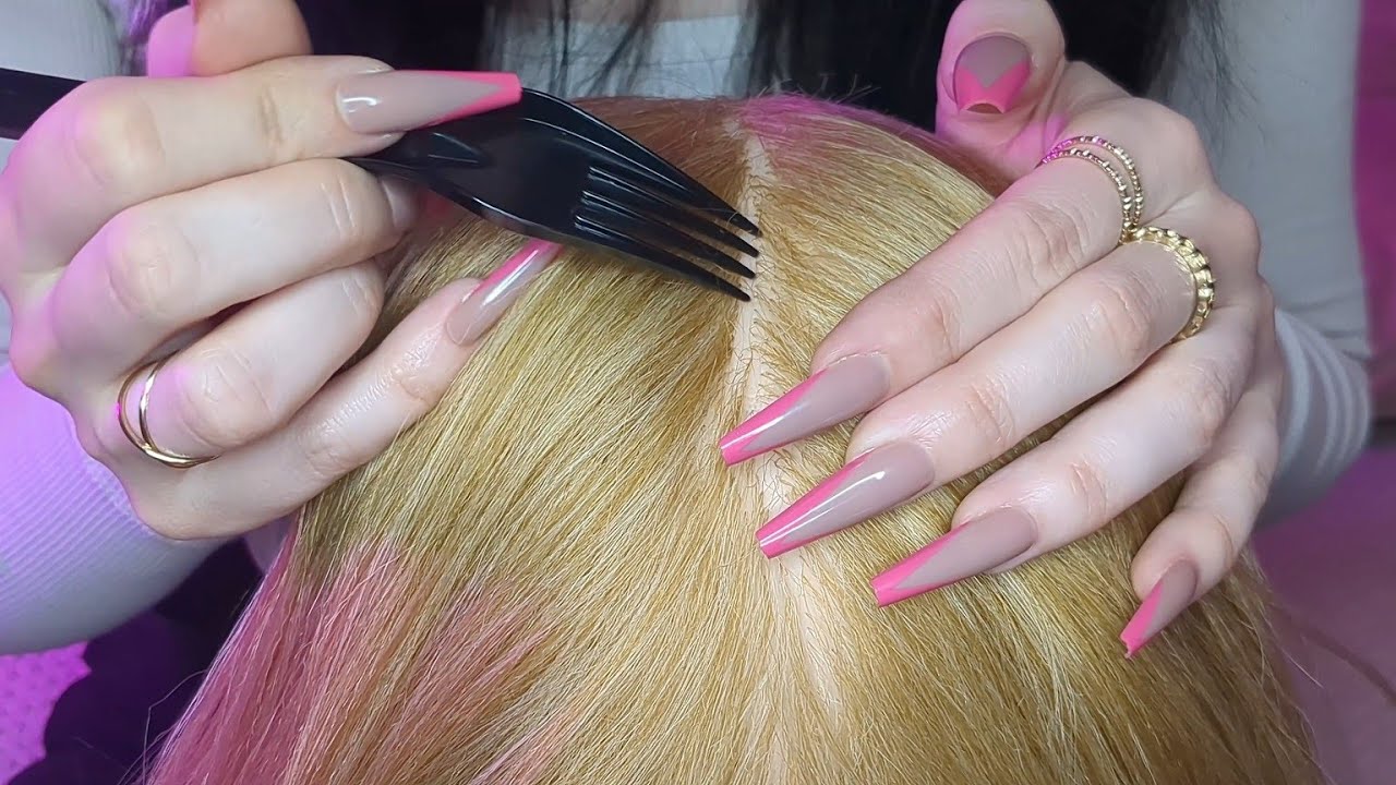 ASMR Scalp Check & Scratching with Plastic Fork (2Ver. Soft Whisper/No Talking)