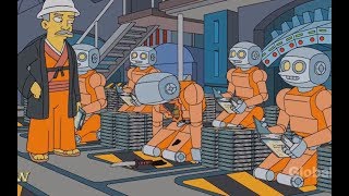 The Simpsons- Robots Kill Themselves Because Of Overwork !
