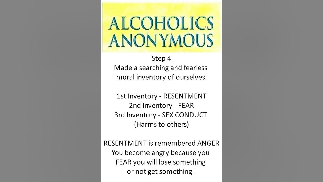 Aa step 4 resentment pray for forgiveness youtube