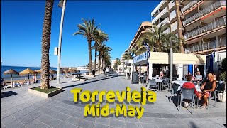 Torrevieja, Costa Blanca, Spain ☀️ Sunday Morning Promenade and Beach Walking Tour 14-05-23 ☀️🇪🇸