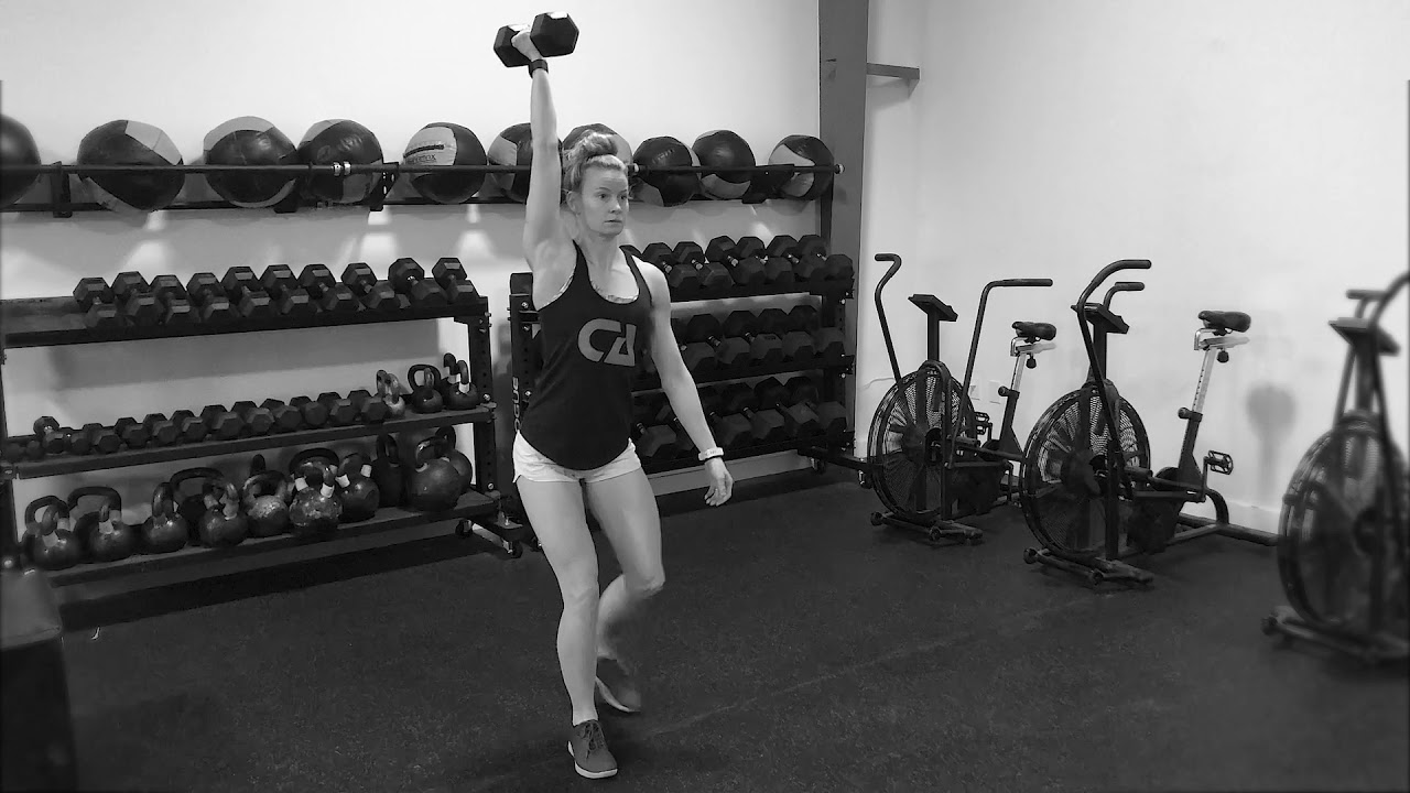 Single Arm Dumbbell Overhead Reverse Lunge - YouTube