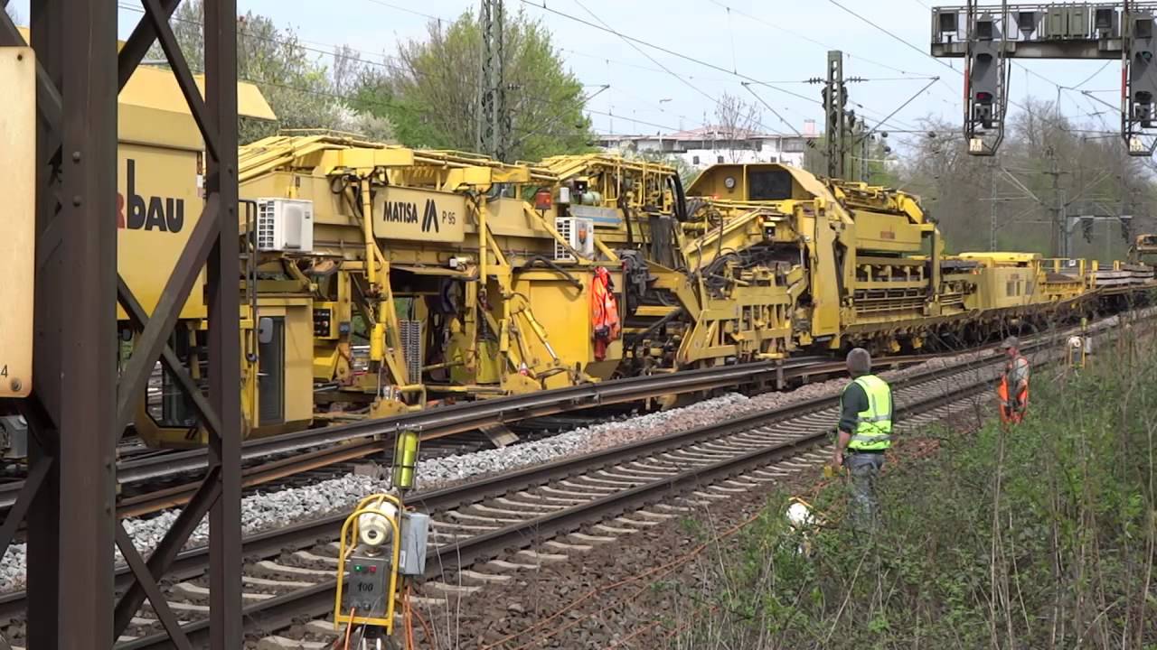 Bahnlinie Ludwigsburg - Bietigheim Gleisbauarbeiten Tamm April 2015 Teil 3