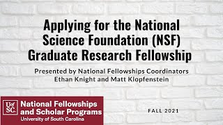 NSF GRFP Workshop Fall 2021