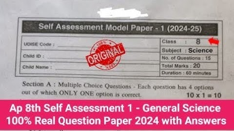 Ap 8th class General Science Self Assessment 1 model paper and answers 2024|💯Ap 8th fa1 science