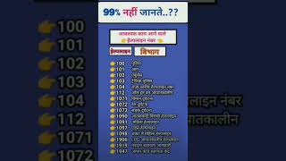 आवश्यक हेल्पलाइन नंबर और उसके विभाग, #trendingshorts #viralvideo #shortvideo #2023 #shorts #viral screenshot 4