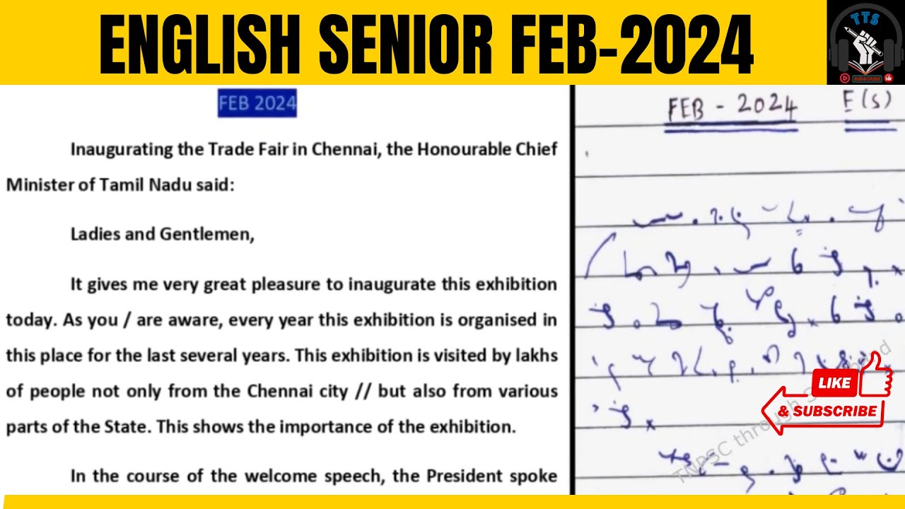  Feb 2024 Shorthand English Senior 120 WPM 7 Mins TTS YouTube