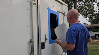 First Window Installation - Cargo Trailer to Camper Conversion