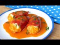 Pimientos rellenos de bacalao 🍴 con salsa de piquillos