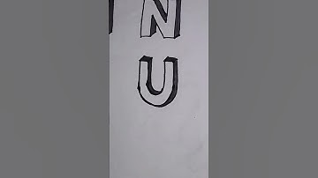 Draw 3d letter U #shorts #draw #art #letter #3d #drawing @TanjinasCraftingWorld