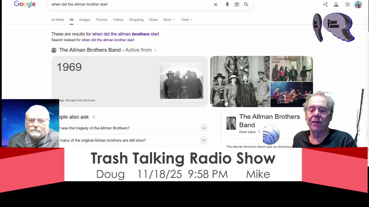 11/18/2025  Trash Talking Radio Show – Live Every Tuesday, 7PM–10PM EST