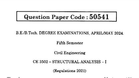 CE3502 Structural Analysis 1 Apr/May 2024