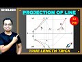 Projection of Lines | Level 2 Problem 10 | True Length TRICK