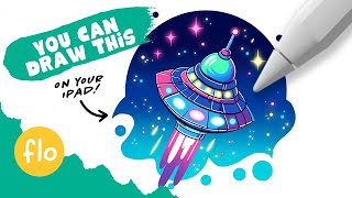 You Can Draw This Colorful UFO in Procreate  Easy Drawing Tutorial