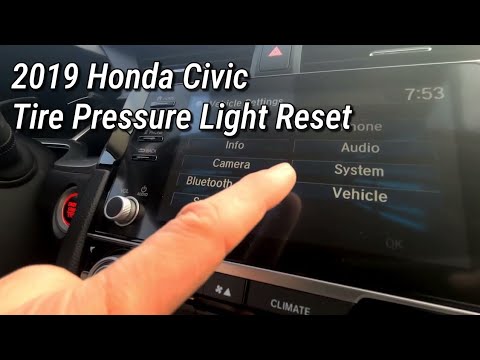 2019 Honda Civic Tire pressure light reset / tpms calibration - YouTube