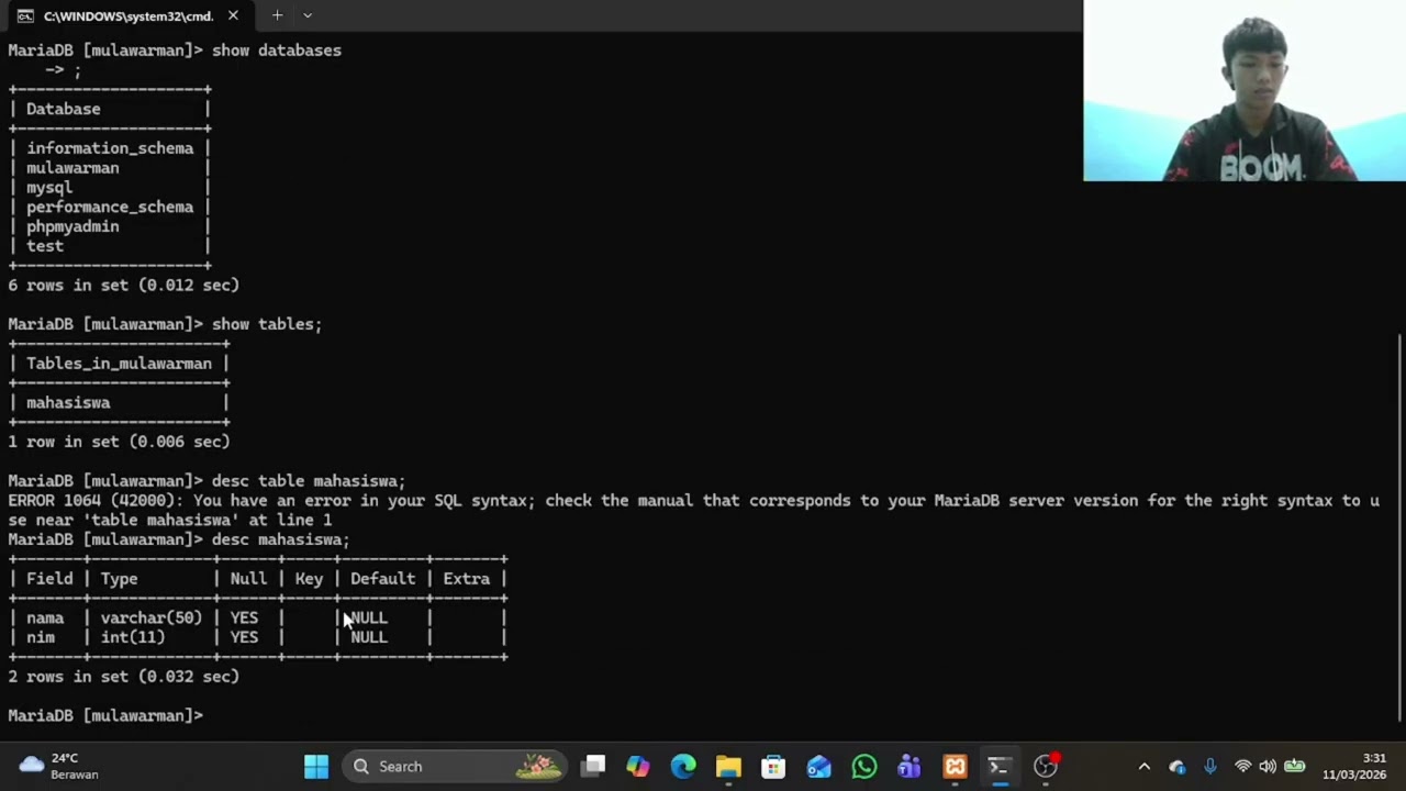Tugas praktikum | membahas DDL/Data Definition Language 