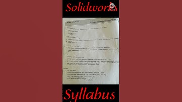 Solidworks cad software syllabus /please Subscribe for Cad/Cam/cae software information #solidworks
