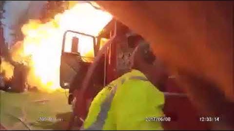 Firefighter Near Miss Huge Propane Tank Explosion