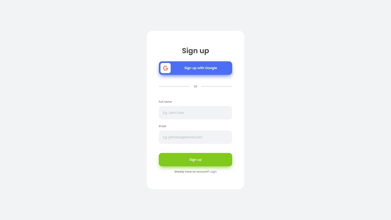 Sign Up Form Design | Using HTML & CSS | 2020 - YouTube