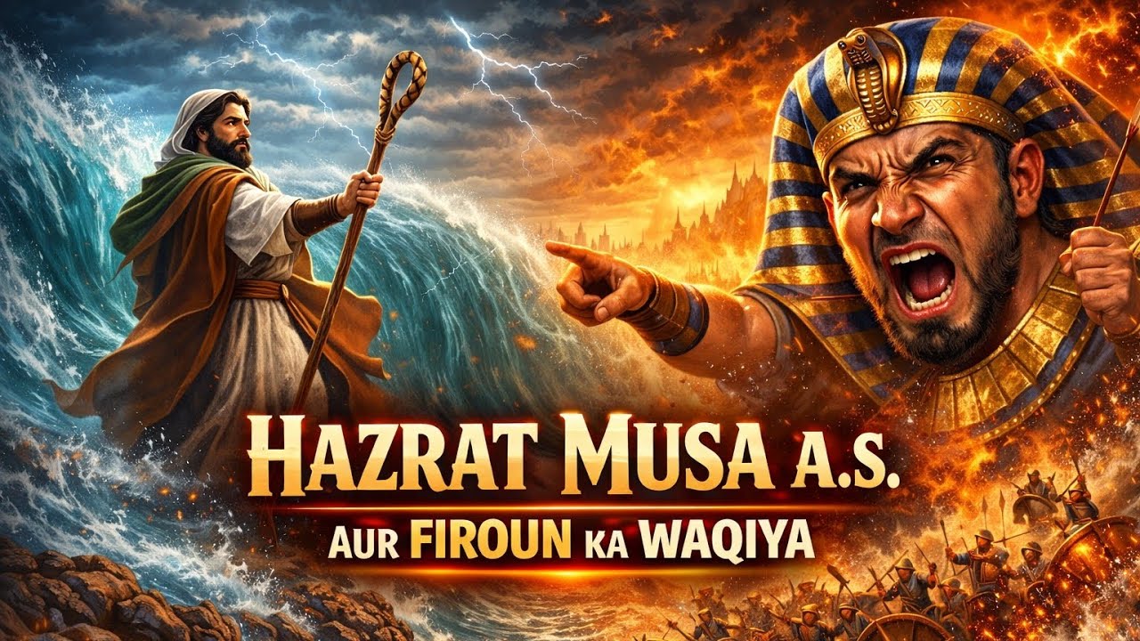  Ai Video explanation Hazrat Musa A.S. & firoun ka waqiya full Byan 