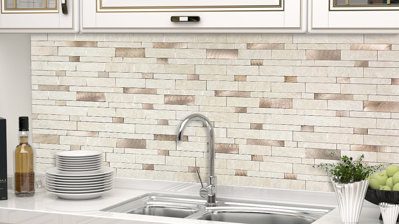 BeNice Backsplash Peel and Stick Wall Tiles for Kitchen,Subway Self Adhesive Linear Mosaic Stickers