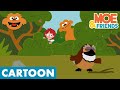 Moe and friends play a silly game  funny cartoon for kids  moe  friends animated adventures