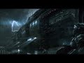 1 hour scifi ambience for sleep with approaching rainstorm and thunder