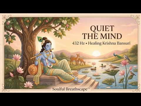 Krishna Flute Meditation 🌿 432 Hz Bansuri | Deep Inner Calm, Peace & Relaxation
