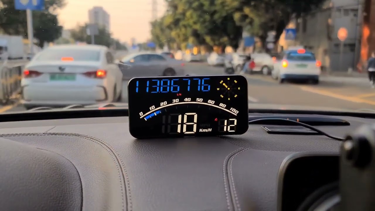 Gps speedometer heads up display for cars G10 Blue white speed clock trip  time multi-function hud 