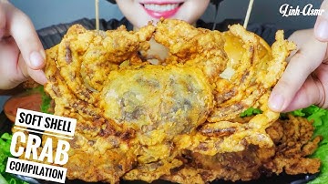 ASMR EATING SHOFT SHELL CRABS COMPILATION , EATING SOUNDS | LINH-ASMR