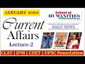 January 2025 Current Affairs for CLAT 2026, AILET 2026, CUET, SLAT, UPSC | Monthly &amp; legal updates