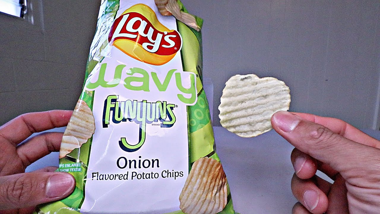 Frito Lay Lays Wavy Funyuns Chips Review YouTube