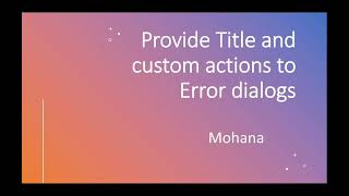 Provide Title and custom actions to #msdyn365bc Error dialogs