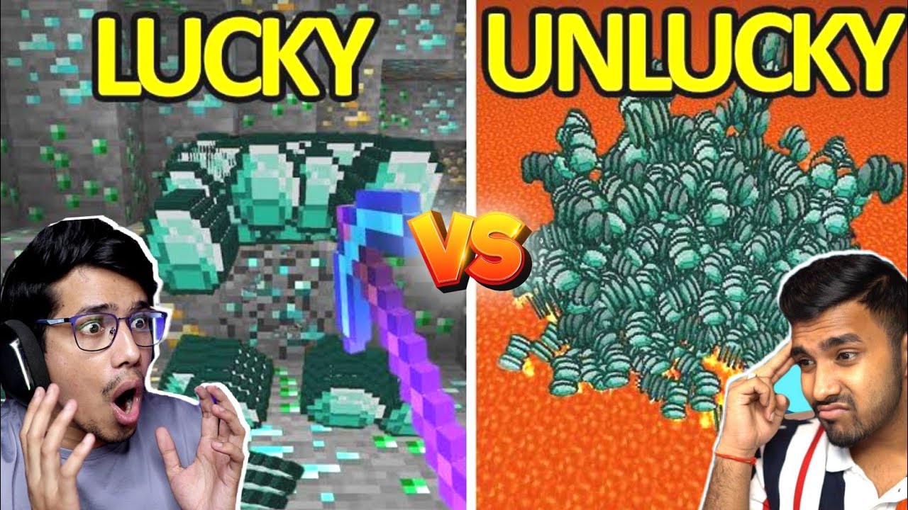 Insane Lucky Vs Unlucky Moments In Minecraft (Funny 🤣) | Techno Gamerz , gamerfleet | Battle Factor