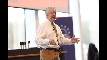 Dr Tony Juniper addresses students on the challenge of climate change