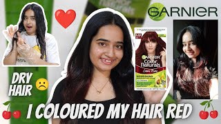 I Coloured My Hair Red 🍒 Garnier Color Naturals Creme Riche 6.60 Intense Red #birthdayweek