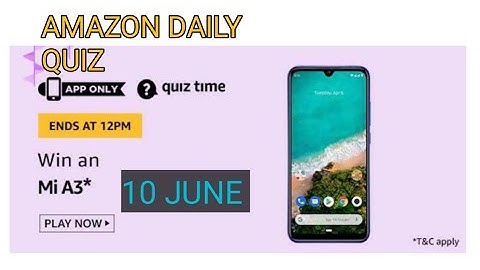 Amazon Quiz Answer Today | win MI A3 | 10 June 2020 | FUNZONE