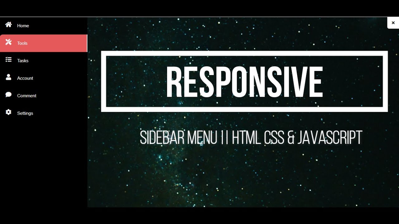 Sidebar Menu | Sidebar Menu Using HTML CSS & JavaScript Responsive ...