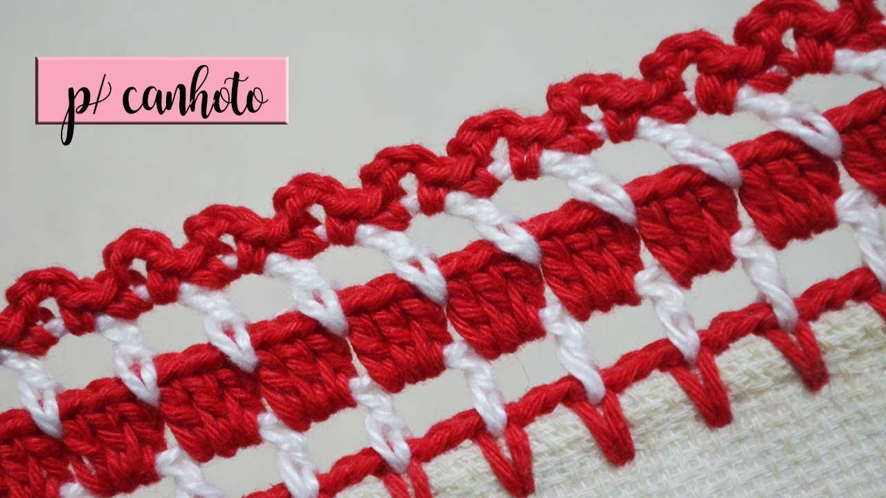 BEAUTIFUL TWO-COLOR CROCHET EDGE, LEFT-HANDED VERSION #612