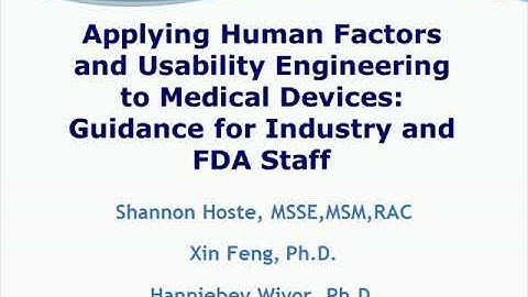 Webinar: Applying Human Factors and Usability Engineering to Medical Devices