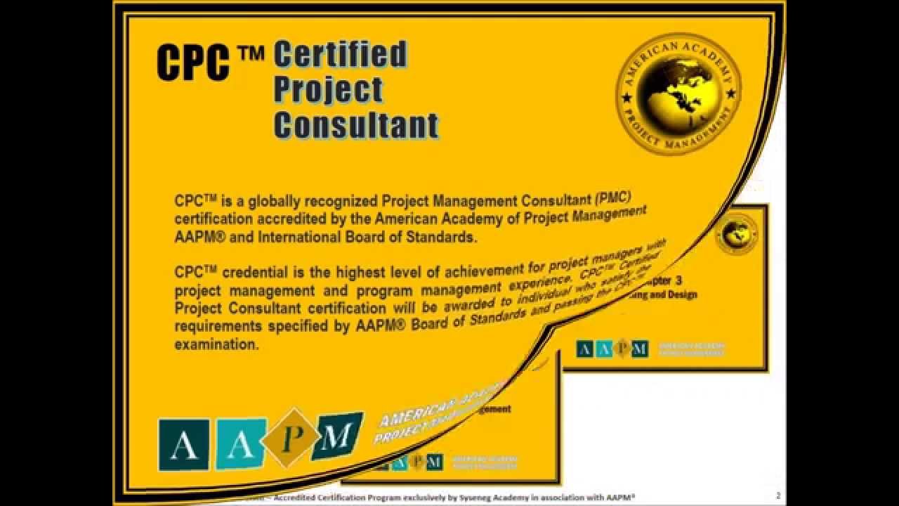 Certified Project Consultant CPC - YouTube