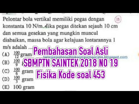 Pembahasan Sbmptn Saintek 2018 No 19 Fisika Kode Soal 453 Youtube