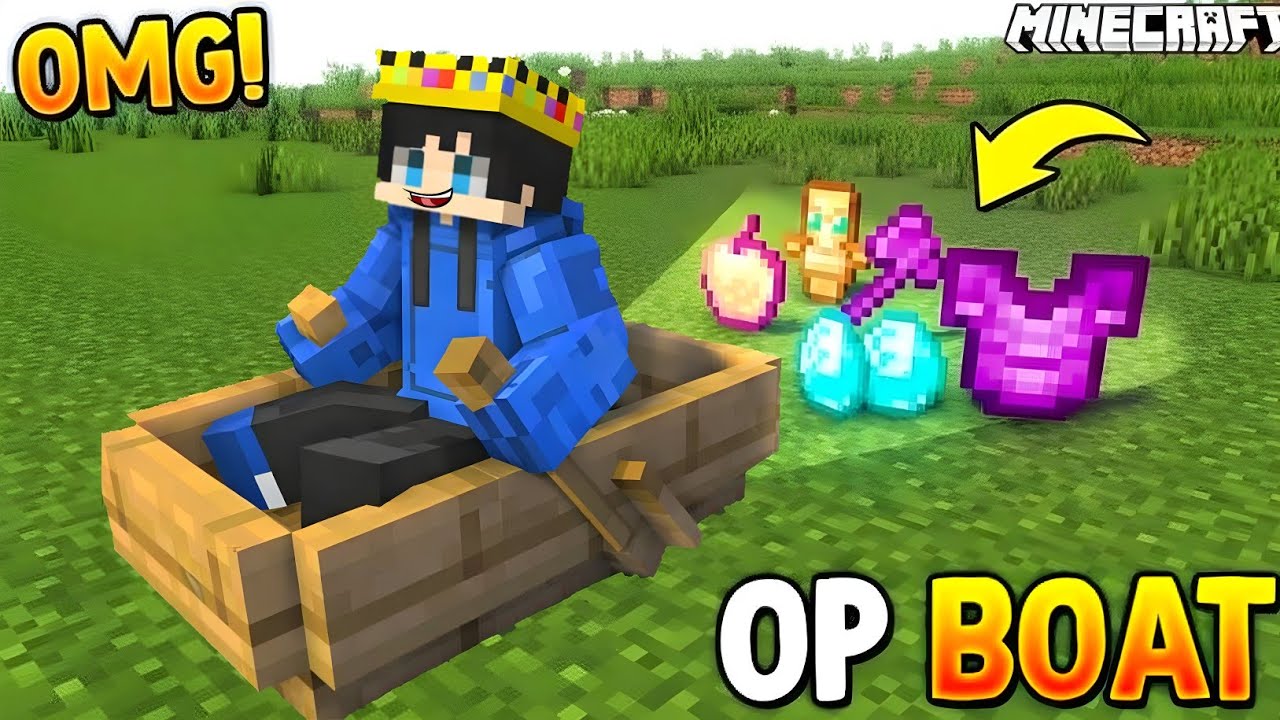 Minecraft But "BOATING" Drops Op Items!!🔥