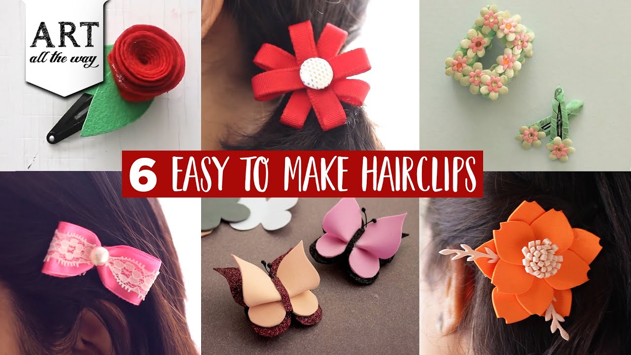 6 Easy to Make Hairclips DIY Hair Accessories Floral Hairclip Design DIY Fashion Ideas