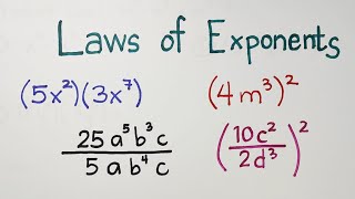 Integral Exponent Rules - Laws of Exponents