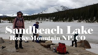 Beautiful Subalpine Lake with a Sandy Beach – Sandbeach Lake in Rocky Mountain National Park, CO