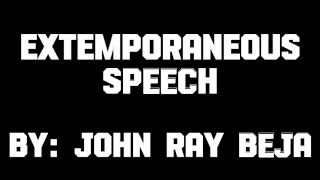 Extemporaneous Speech (PURCOM)