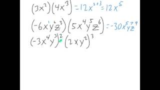 Multiplying Monomials