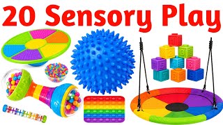 20 Sensory Play Object Names | Pop It, Sand, Slime | Easy Learning 20 Sensory Toys for Kids