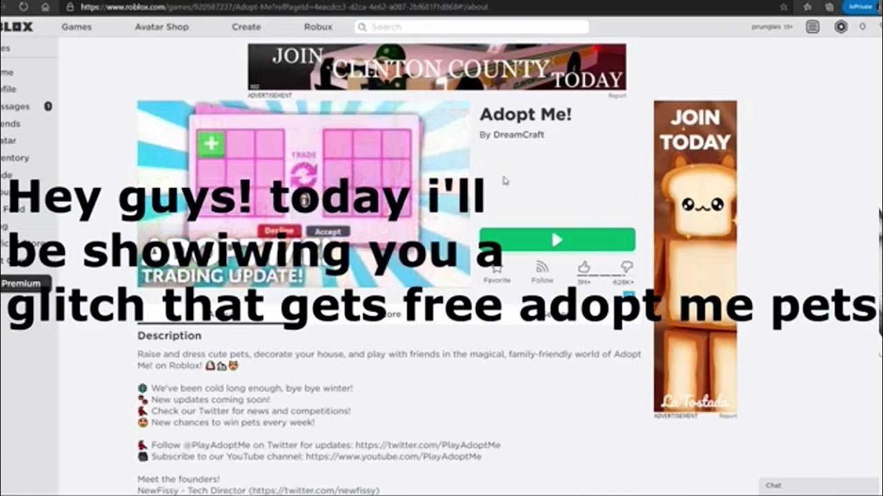 How to get *FREE* ADOPT ME PETS YouTube