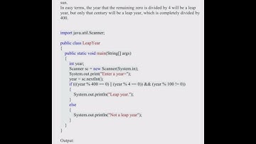 Leap year program in Java #java #coding